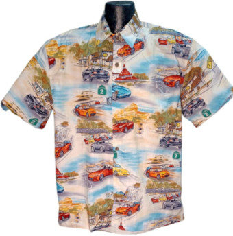 Mazda Miata MX5 Hawaiian Shirt- Made in USA- 100% Cotton